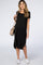 Black Faded Curved Hem Maternity Midi Dress
