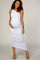 White Ruched One Shoulder Maternity Dress