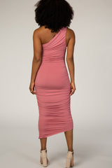 PinkBlush Mauve Ruched One Shoulder Dress