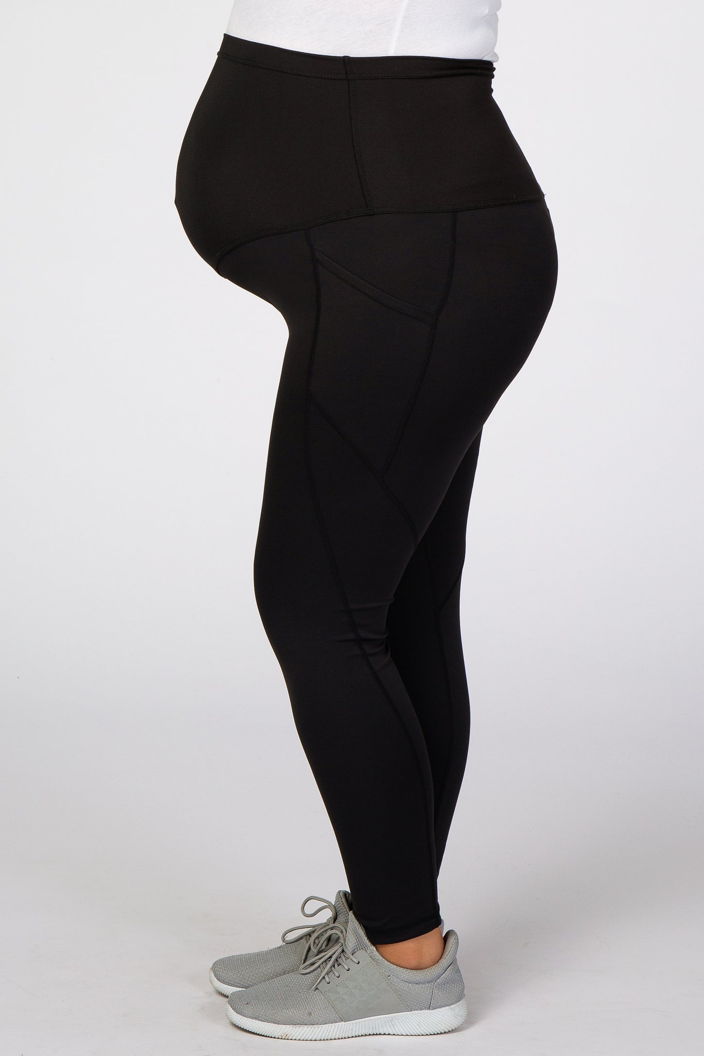 Black Maternity Plus Active Leggings