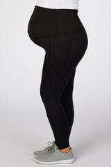 Black Maternity Plus Active Leggings