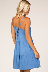 Blue Tiered Tank Dress