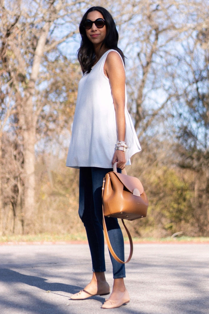 PinkBlush Ivory Overlay Maternity/Nursing Tank