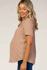 PinkBlush Mauve V-Neck Maternity Blouse