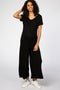 Black Short Sleeve Wide Leg Maternity Jumpsuit