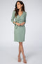 Mint Brushed Knit Wrap Fitted Nursing Dress