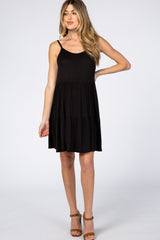 Black Tiered Maternity Tank Dress