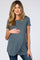 Dark Teal Layered Wrap Front Maternity Nursing Top