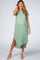 Mint Ribbed Curved Hem Maternity Midi Dress