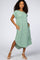 Mint Ribbed Curved Hem Midi Dress