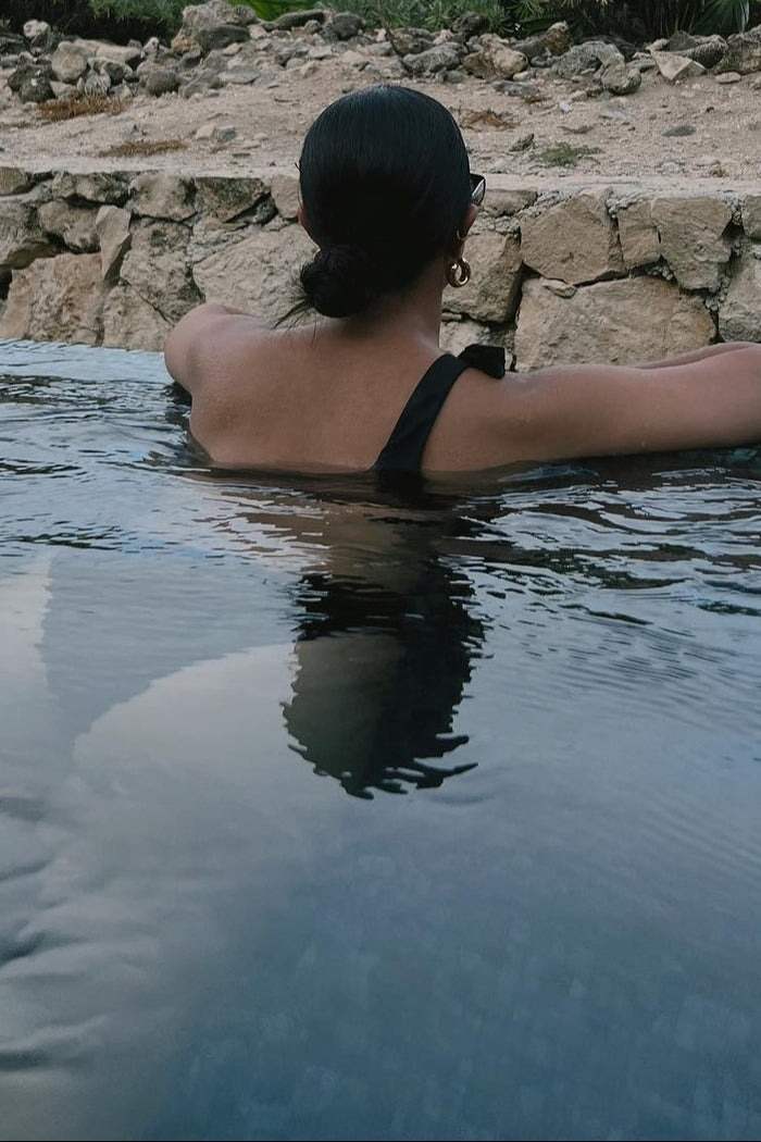 Black Cutout One Shoulder Bikini Set