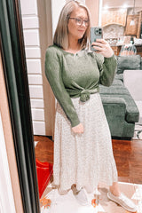 Ivory Floral Smocked Maxi Dress