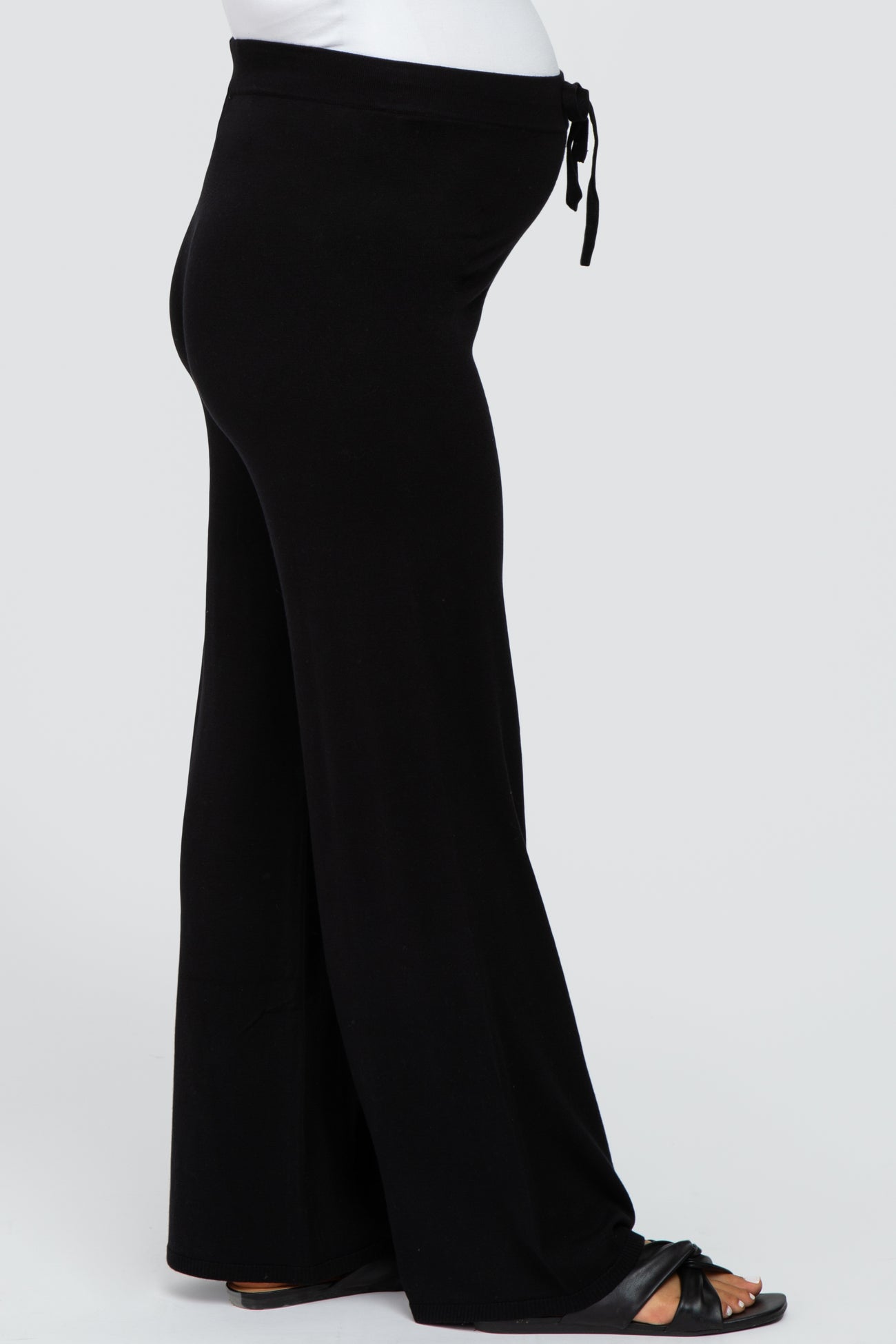 Black Sweater Knit Maternity Pants