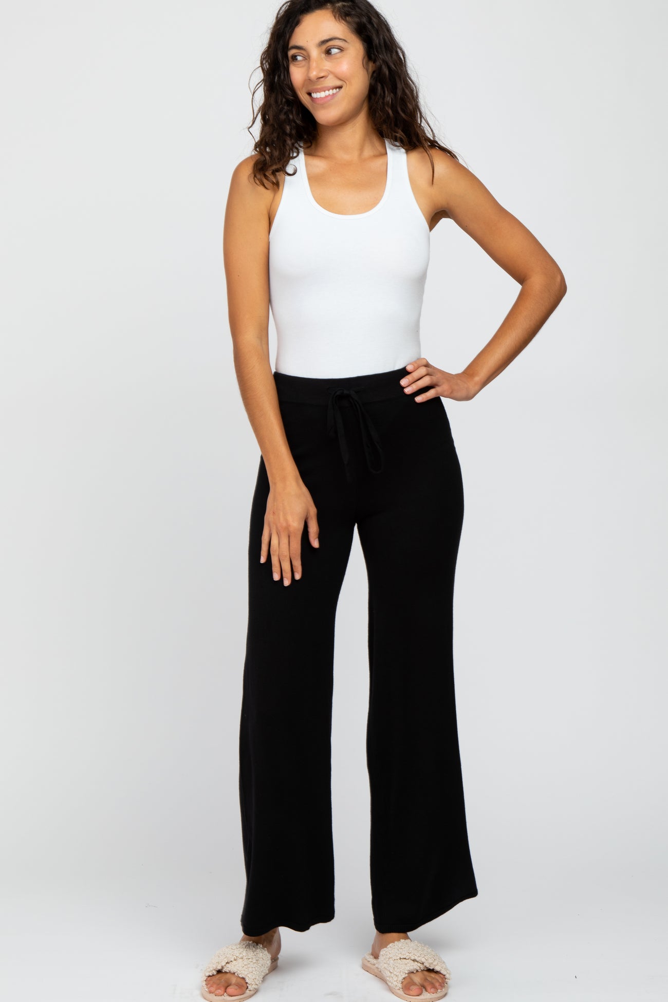 Black Sweater Knit Maternity Pants