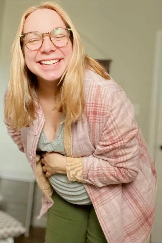 Camel Reversible Maternity Shirt Jacket