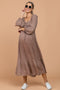 Rust Printed Sweetheart Neck Maternity Dress