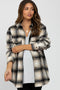 Black Soft Plaid Flannel Maternity Shacket