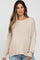 Beige Exposed Seam Side Slit Maternity Sweater