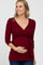 Burgundy Brushed Knit Maternity Wrap Top