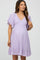 Lavender Smocked Front Ruffle Hem Maternity Dress