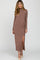 Mocha Ribbed Mock Neck Side Slit Maternity Maxi Dress