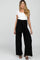 Black High Waist Tie Front Wide Maternity Pants