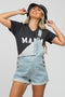 Light Blue Maternity Denim Short Overalls