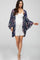 Navy Blue Floral Bell Sleeve Maternity Cover Up