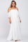 White Chiffon Off Shoulder Maternity Plus Gown