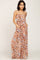 Camel Floral Sleeveless Jumpsuit