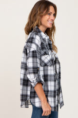 Black Plaid Flannel Top