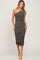 Forest Green Floral One Shoulder Ruched Midi Dress