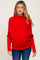 Red Funnel Neck Dolman Sleeve Maternity Sweater
