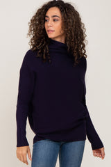 Navy Funnel Neck Dolman Sleeve Maternity Sweater