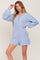 Light Blue Button Down Sweater Romper