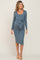 Blue Basic Square Neck Maternity Midi Dress