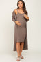 Taupe Ribbed Cardigan 2 Piece Maternity Set