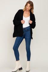 Black Chunky Knit Oversized Cardigan