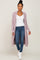 Mauve Open Front Long Cardigan