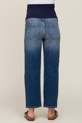 Medium Wash Distressed Knee Maternity Jeans