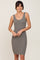 Olive Rib Knit Sleeveless Dress