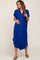 Royal Blue Button Down Hi Low Maternity Maxi Dress