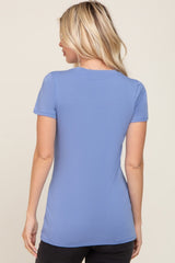 Blue Basic Crew Neck Tee
