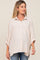 Beige Button Down 3/4 Sleeve Maternity Top