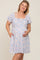 White Floral Short Puff Sleeve Maternity Dress