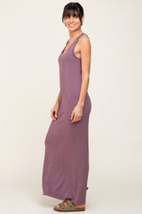 Mauve Basic Sleeveless Maxi Dress