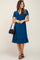 Deep Teal Cinched Sleeve Maternity Midi Dress