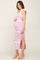 Lavender Striped Ribbed Sleeveless Knit Maternity Dress