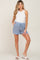 Blue Drawstring Pocketed Maternity Shorts