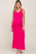 Fuchsia Sleeveless Maternity Maxi Dress